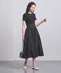 UNITED ARROWS | V ネック フィット＆フレア タフタ ワンピース(ワンピース)