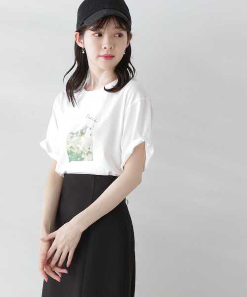 EDIT COLOGNE（エディットコロン）の「＜Ｅ＞フォトプリントＴシャツ（Tシャツ/カットソー・レディース・ホワイト・FREE）」の5枚目の写真