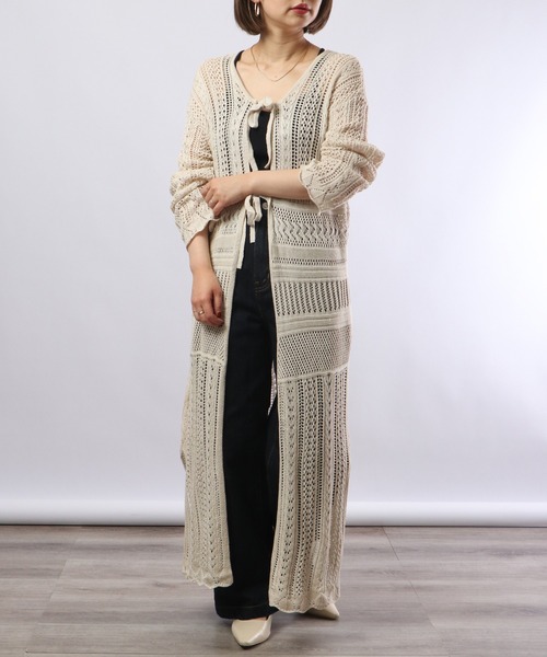 Chiaro(キアロ)の「chiaro 前後着用2WAY 透かし編み ニット ワンピース(ワンピース・レディース・グレイッシュベージュ/オリーブ/アイボリー・FREE)」の19枚目の写真
