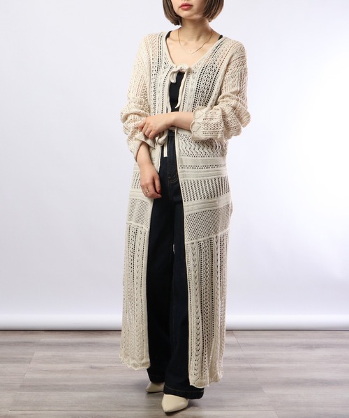 Chiaro(キアロ)の「chiaro 前後着用2WAY 透かし編み ニット ワンピース(ワンピース・レディース・グレイッシュベージュ/オリーブ/アイボリー・FREE)」の18枚目の写真