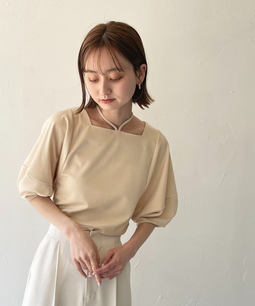 CLEIO(クレイオ)の「【CLEIO】ランタンスリーブプルオーバー/LANTERN SLEEVE PULLOVER/980-19637(Tシャツ/カットソー・レディース・ブラック/アイボリー/ミント・FREE)」の22枚目の写真