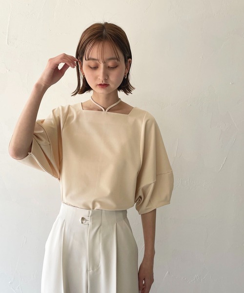 CLEIO(クレイオ)の「【CLEIO】ランタンスリーブプルオーバー/LANTERN SLEEVE PULLOVER/980-19637(Tシャツ/カットソー・レディース・ブラック/アイボリー/ミント・FREE)」の16枚目の写真