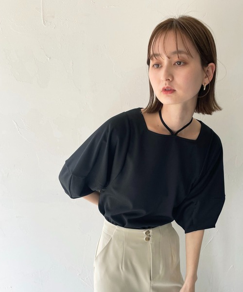 CLEIO(クレイオ)の「【CLEIO】ランタンスリーブプルオーバー/LANTERN SLEEVE PULLOVER/980-19637(Tシャツ/カットソー・レディース・ブラック/アイボリー/ミント・FREE)」の12枚目の写真