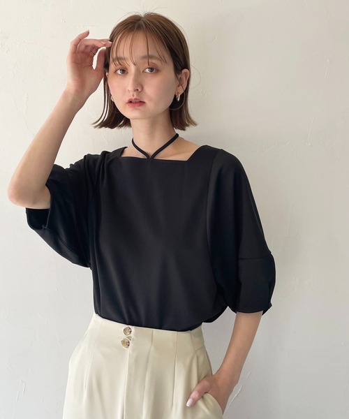 CLEIO(クレイオ)の「【CLEIO】ランタンスリーブプルオーバー/LANTERN SLEEVE PULLOVER/980-19637(Tシャツ/カットソー・レディース・ブラック/アイボリー/ミント・FREE)」の5枚目の写真