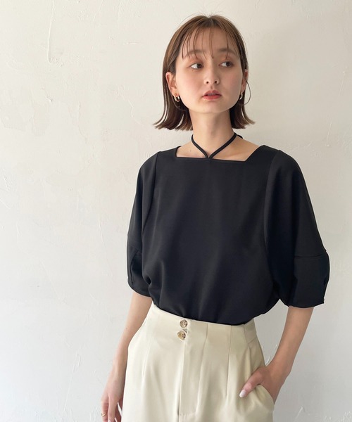 CLEIO(クレイオ)の「【CLEIO】ランタンスリーブプルオーバー/LANTERN SLEEVE PULLOVER/980-19637(Tシャツ/カットソー・レディース・ブラック/アイボリー/ミント・FREE)」の14枚目の写真