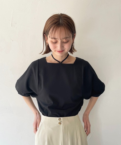 CLEIO(クレイオ)の「【CLEIO】ランタンスリーブプルオーバー/LANTERN SLEEVE PULLOVER/980-19637(Tシャツ/カットソー・レディース・ブラック/アイボリー/ミント・FREE)」の10枚目の写真