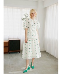 すっ【未使用　タグ付き】コエル　小花チェックジャガードスカート COEL（コエル）の「小花チェックジャガードスカート（スカート