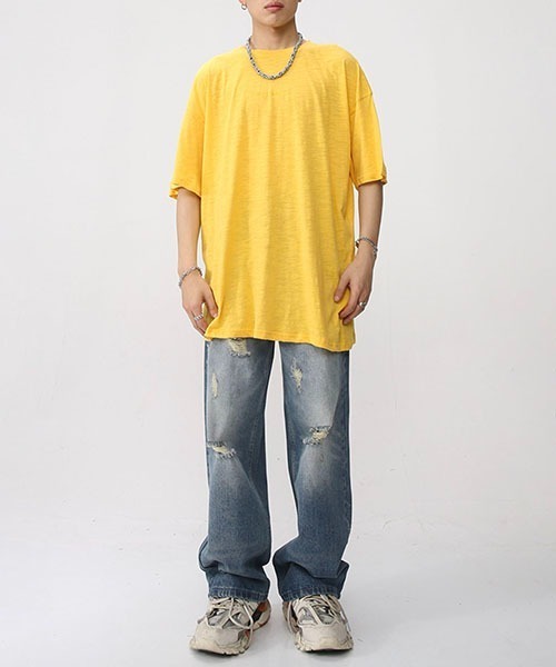 WESTBOY（ウエストボーイ）の「ウォッシュドダメージデニムパンツWO23S3PT03【WB ORIGINALS】（デニムパンツ・メンズ・ブルー・L/M/XL）」の3枚目の写真