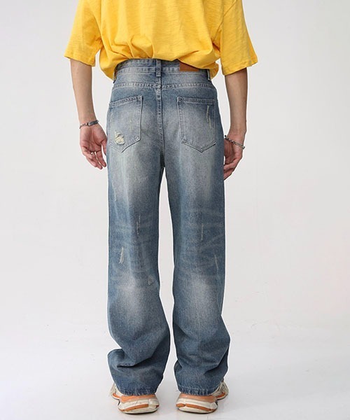 WESTBOY（ウエストボーイ）の「ウォッシュドダメージデニムパンツWO23S3PT03【WB ORIGINALS】（デニムパンツ・メンズ・ブルー・L/M/XL）」の5枚目の写真