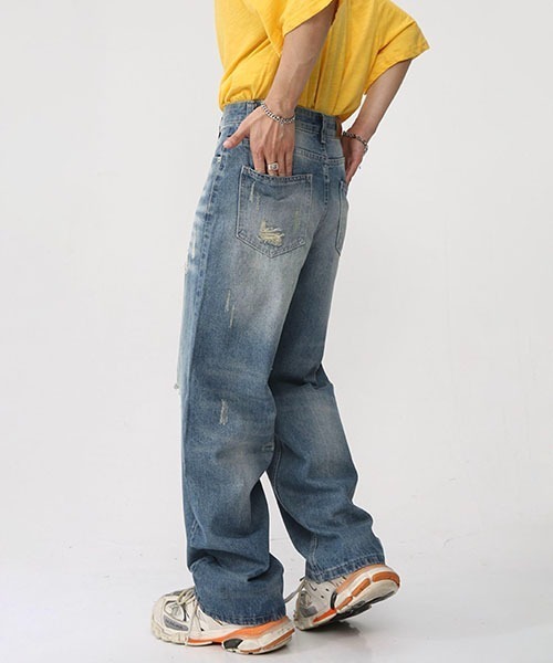 WESTBOY（ウエストボーイ）の「ウォッシュドダメージデニムパンツWO23S3PT03【WB ORIGINALS】（デニムパンツ・メンズ・ブルー・L/M/XL）」の8枚目の写真