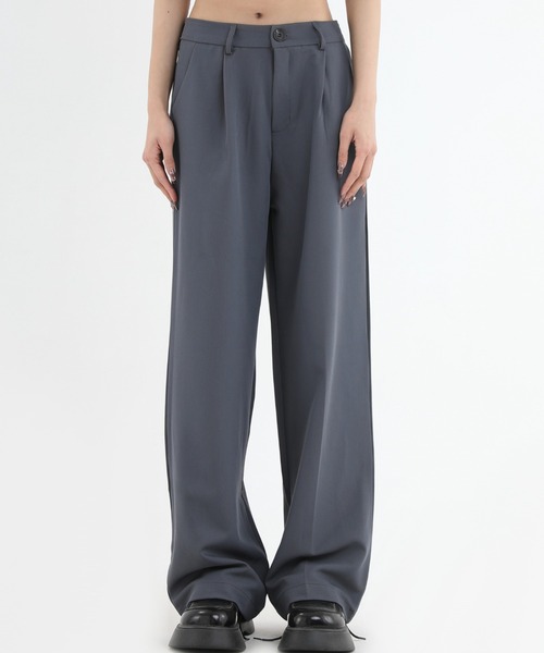 A‘gem 9（エージェムナイン）の「A'GEM/9 × .kom『INSstudios/インスステュディオス』ワイドスラックス（スラックス・メンズ・ブラック/グレー・M）」の2枚目の写真