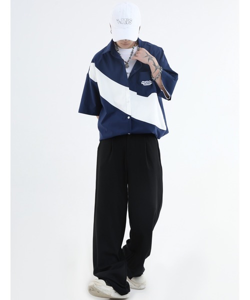 A‘gem 9（エージェムナイン）の「A'GEM/9 × .kom『INSstudios/インスステュディオス』ワイドスラックス（スラックス・メンズ・ブラック/グレー・M）」の7枚目の写真