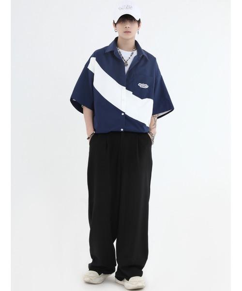 A‘gem 9（エージェムナイン）の「A'GEM/9 × .kom『INSstudios/インスステュディオス』ワイドスラックス（スラックス・メンズ・ブラック/グレー・M）」の12枚目の写真