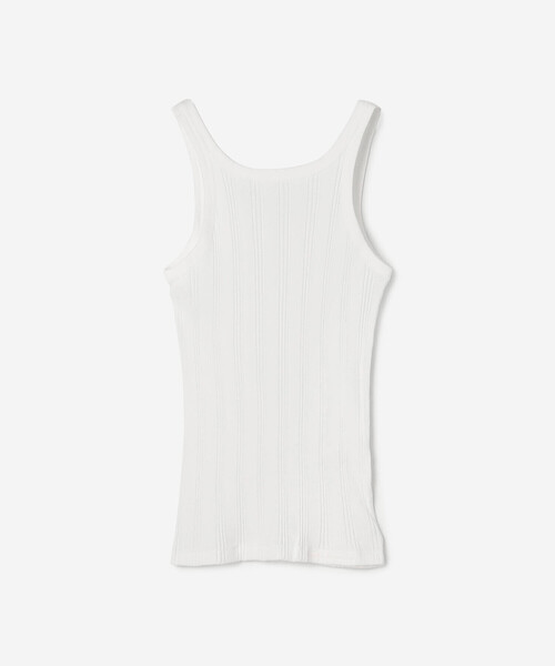 YOUNG&OLSEN The DRYGOODS STORE(ヤングアンドオルセン)の「YOUNG & OLSEN The DRYGOODS STORE | ランダムリブ タンクトップ WOMEN(タンクトップ・レディース・ライトグリーン/ピンク/ホワイト・1)」の2枚目の写真