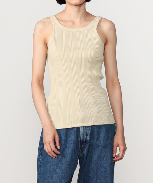 YOUNG&OLSEN The DRYGOODS STORE(ヤングアンドオルセン)の「YOUNG & OLSEN The DRYGOODS STORE | ランダムリブ タンクトップ WOMEN(タンクトップ・レディース・ライトグリーン/ピンク/ホワイト・1)」の9枚目の写真
