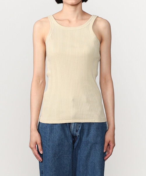 YOUNG&OLSEN The DRYGOODS STORE(ヤングアンドオルセン)の「YOUNG & OLSEN The DRYGOODS STORE | ランダムリブ タンクトップ WOMEN(タンクトップ・レディース・ライトグリーン/ピンク/ホワイト・1)」の10枚目の写真