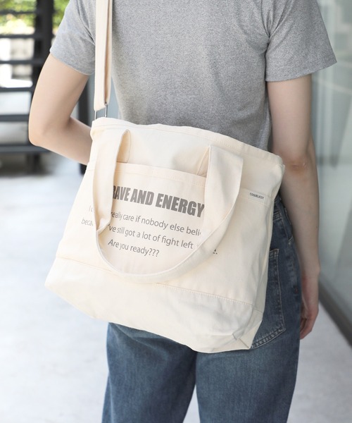 セール】【SETUP7】マルチポケット ショルダー紐付 コットンバッグ