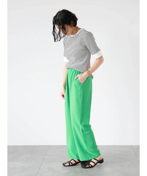 Lugnoncure（ルノンキュール）の「リブボーダー半袖トップス（Tシャツ/カットソー・レディース・オレンジ/カーキ/オフホワイト・F）」の18枚目の写真