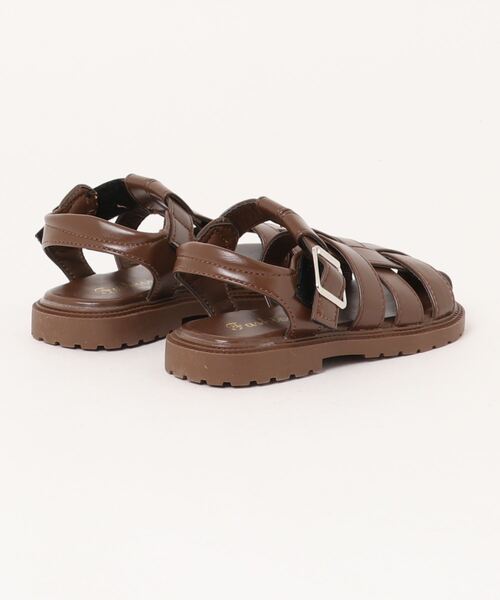 Bambin（ボンバン）の「【 Bambin / ボンバン 】 フェイクレザー キッズ グルカサンダル（サンダル・キッズ・ブラック/ブラウン・17/18/16）」の5枚目の写真