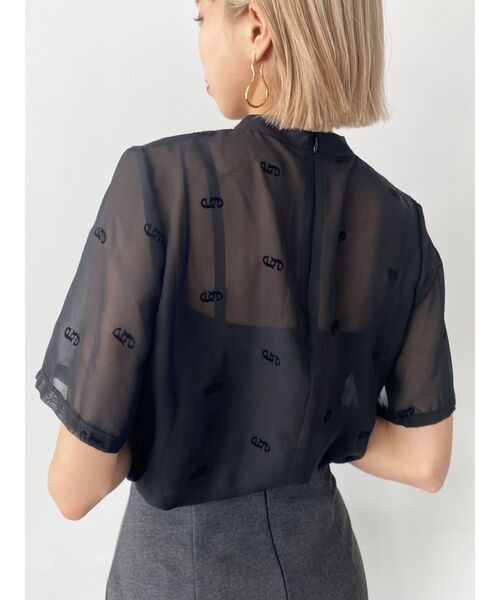 EMODA（エモダ）の「シアーロゴトップ（Tシャツ/カットソー・レディース・グレー/ブラック/アイボリー・FREE）」の10枚目の写真