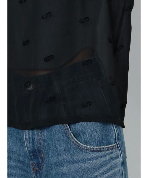 EMODA（エモダ）の「シアーロゴトップ（Tシャツ/カットソー・レディース・グレー/ブラック/アイボリー・FREE）」の7枚目の写真