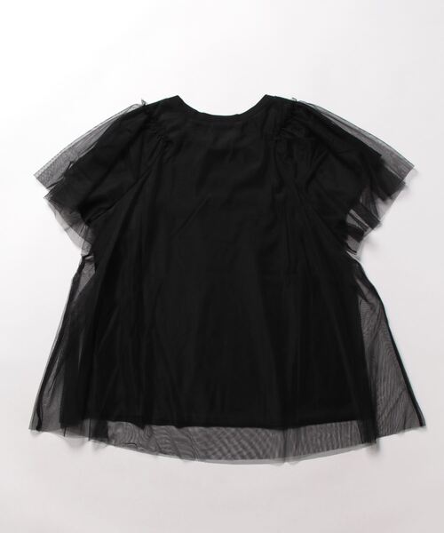 M.deux(エムドゥ)の「〔チュールレイヤードTシャツ〕(Tシャツ/カットソー・レディース・ブラック/オフホワイト・MEDIUM)」の13枚目の写真