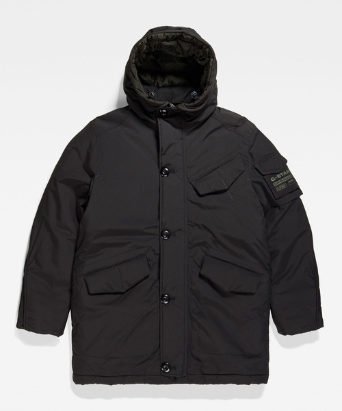 G-STAR（ジースター）の「VODAN PADDED HOODED PARKA/ミリタリーディテール中綿パーカージャケット（ダウンジャケット/コート・メンズ・ダークブラック/グレー系その他/ダークブルー・LARGE/MEDIUM/SMALL/X-LARGE/X-SMALL）」の15枚目の写真