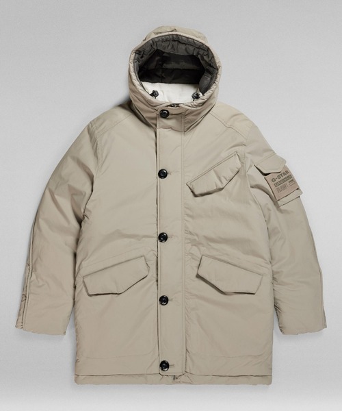 G-STAR（ジースター）の「VODAN PADDED HOODED PARKA/ミリタリーディテール中綿パーカージャケット（ダウンジャケット/コート・メンズ・ダークブラック/グレー系その他/ダークブルー・LARGE/MEDIUM/SMALL/X-LARGE/X-SMALL）」の16枚目の写真