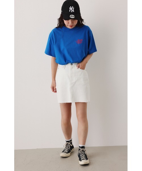 RODEO CROWNS WIDE BOWL（ロデオクラウンズワイドボウル）の「V/L denim short skirt（デニムスカート・レディース・ホワイト/ライトブルー・SMALL/MEDIUM）」の6枚目の写真