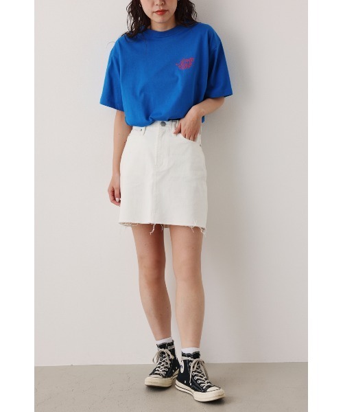 RODEO CROWNS WIDE BOWL（ロデオクラウンズワイドボウル）の「V/L denim short skirt（デニムスカート・レディース・ホワイト/ライトブルー・SMALL/MEDIUM）」の11枚目の写真