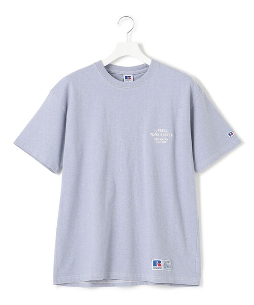 J.PRESS YORK STREET（ジェイプレスヨークストリート）の「【UNISEX】RUSSELL×YORK STREET ロゴTシャツ（Tシャツ/カットソー・メンズ・ブルー系/ライトグレー系/ホワイト系/ネイビー系/ふじ色系/ピンク系・LARGE/X-LARGE/MEDIUM）」の4枚目の写真
