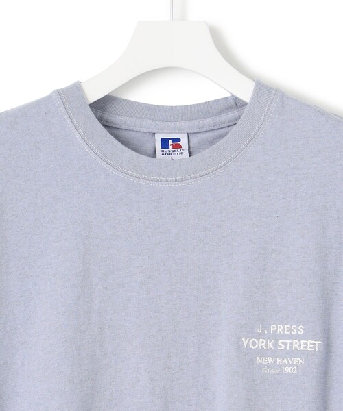 J.PRESS YORK STREET（ジェイプレスヨークストリート）の「【UNISEX】RUSSELL×YORK STREET ロゴTシャツ（Tシャツ/カットソー・メンズ・ブルー系/ライトグレー系/ホワイト系/ネイビー系/ふじ色系/ピンク系・LARGE/X-LARGE/MEDIUM）」の8枚目の写真