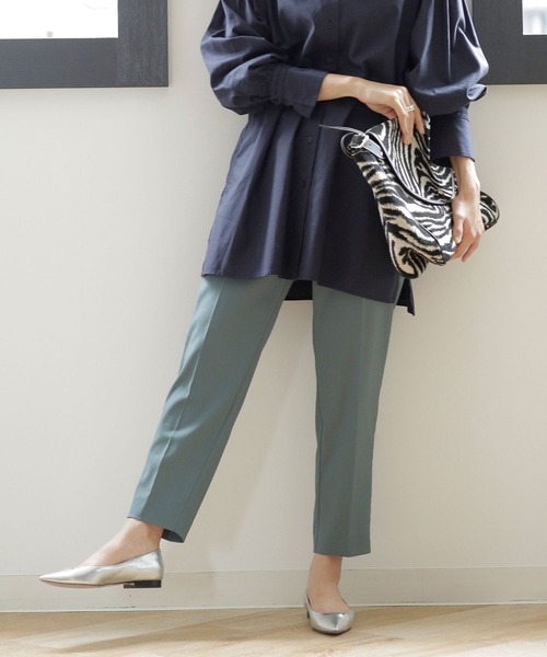 NANO universe（ナノユニバース）の「【WEB限定】【骨格ウェーブ】ストレッチテーパードパンツ（その他パンツ・レディース・ダークベージュ/ライトイエロー/ライトベージュ/ブラック/ネイビー/ピンク系その他/ブルーグリーン・マルチサイズ）」の11枚目の写真