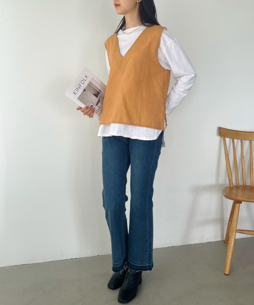 美品✨ AEWENMATOPH C/LラチネVネックベスト リネンkazumi 美品✨ AEWENMATOPH C/LラチネVネックベスト リネンkazumi
