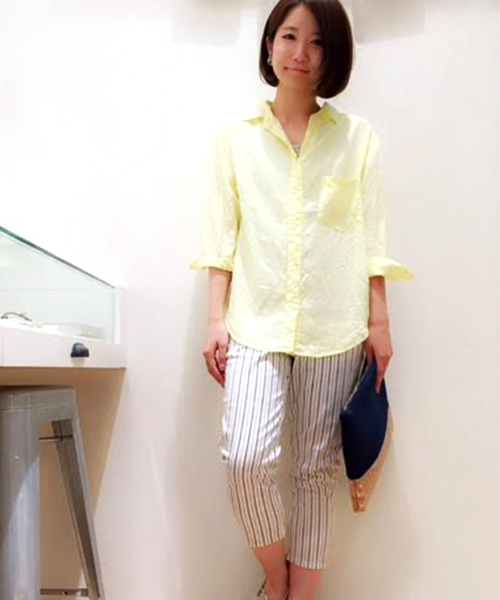 CIAOPANIC TYPY（チャオパニックティピー）の「ストライプストレッチテーパードパンツ（その他パンツ・レディース・ネイビー/オフホワイト・MEDIUM/LARGE/SMALL）」の4枚目の写真