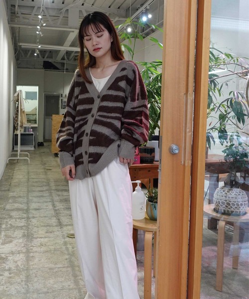CORNERS（コーナーズ）の「ゼブラカーディガン（カーディガン/ボレロ・レディース・ブラック/ブラウン/モカ・M）」の14枚目の写真