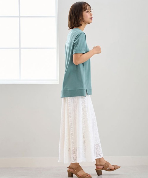 BELLUNA PLUS(ベルーナ)の「レース切替デザインフレアースカート(スカート・レディース・アイボリー/ブラック/ブルー・MEDIUM/LARGE/X-LARGE)」の15枚目の写真