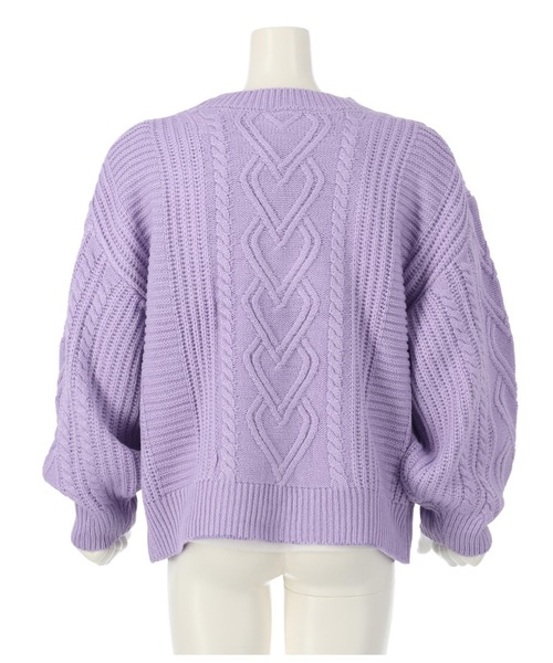 ANAP kids（アナップキッズ）の「ハートケーブルカーディガン+ロンTセット（カーディガン/ボレロ・キッズ・ベージュ/ラベンダー/ピンク・120cm/130cm/110cm）」の19枚目の写真