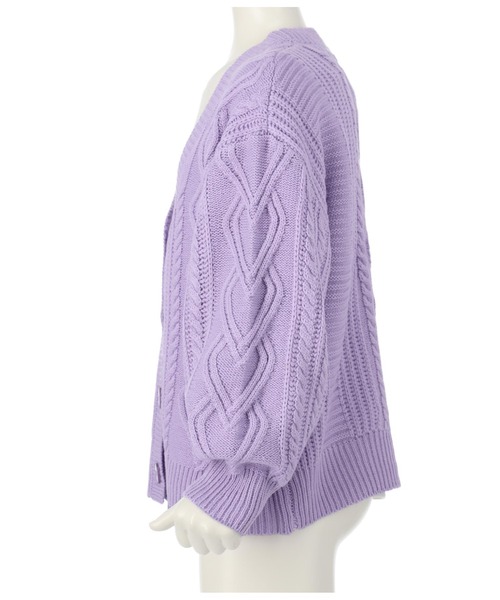 ANAP kids（アナップキッズ）の「ハートケーブルカーディガン+ロンTセット（カーディガン/ボレロ・キッズ・ベージュ/ラベンダー/ピンク・120cm/130cm/110cm）」の18枚目の写真