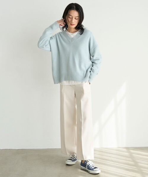 UNFILO（アンフィーロ）の「【洗える/抗菌防臭】ラウンドテールロンT（Tシャツ/カットソー・レディース・ホワイト系/ブラック系1・LARGE/SMALL/MEDIUM）」の9枚目の写真