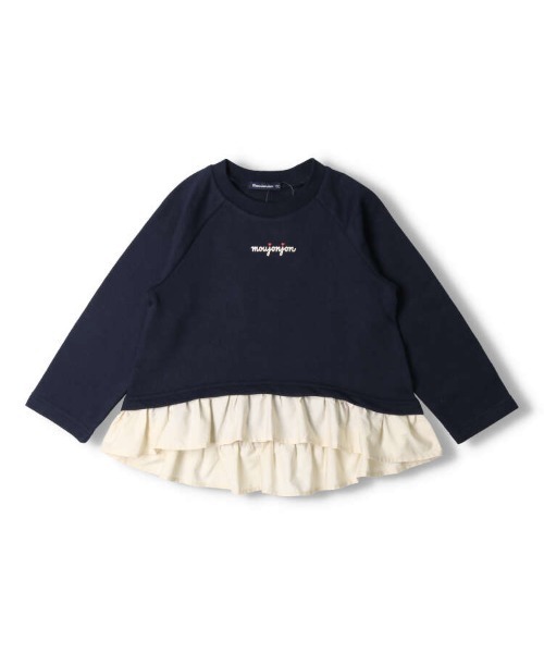 Moujonjon（ムージョンジョン）の「裏毛裾フリル付きトレーナー（スウェット・キッズ・ネイビー/グレー・80/140/120/130/110/100/90）」の6枚目の写真