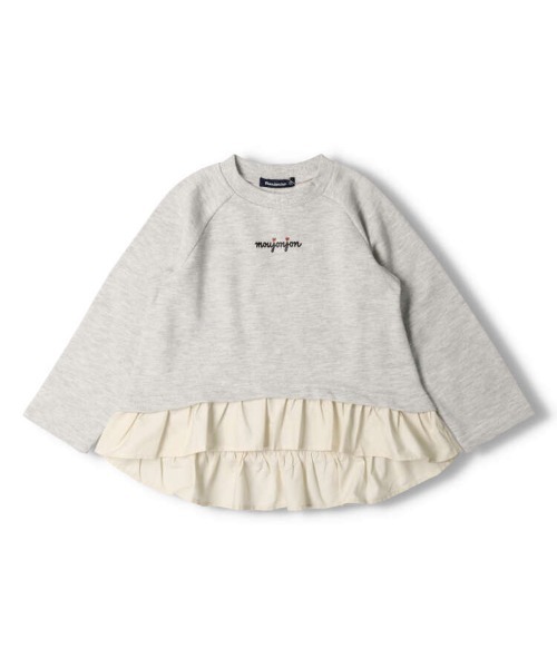 Moujonjon（ムージョンジョン）の「裏毛裾フリル付きトレーナー（スウェット・キッズ・ネイビー/グレー・80/140/120/130/110/100/90）」の7枚目の写真