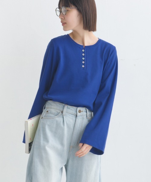 【新品未使用】plage リブ長袖ヘンリーネックカットソー 楽天市場】送料無料 Tシャツ 長袖 メンズ Yヘンリーネック