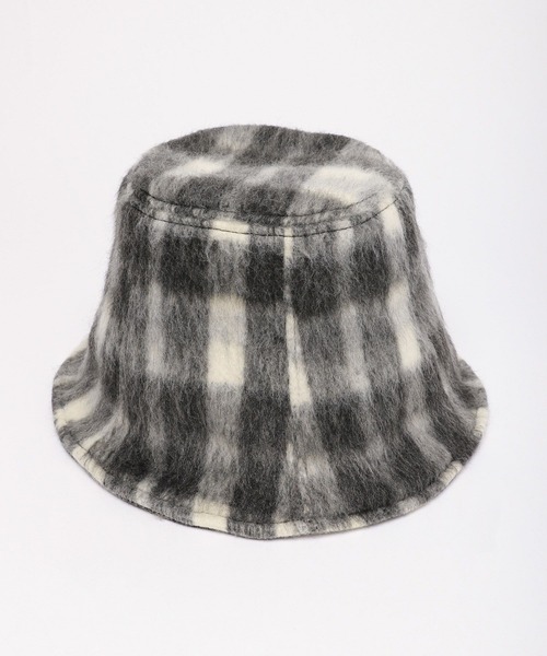 LAKOLE(ラコレ)の「シャギーチェックパネルハット / 974090(ハット・レディース・ブラウン/ブラック・FREE)」の3枚目の写真