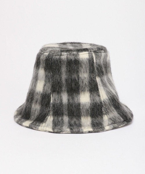 LAKOLE(ラコレ)の「シャギーチェックパネルハット / 974090(ハット・レディース・ブラウン/ブラック・FREE)」の6枚目の写真