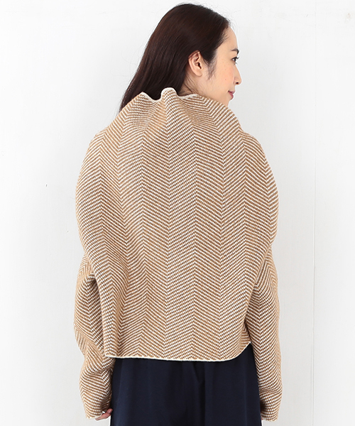 Ray BEAMS（レイビームス）の「RBS / ジャカード ドロップショルダー ニット（ニット/セーター・レディース・ブラック/ベージュ・ONE SIZE）」の7枚目の写真