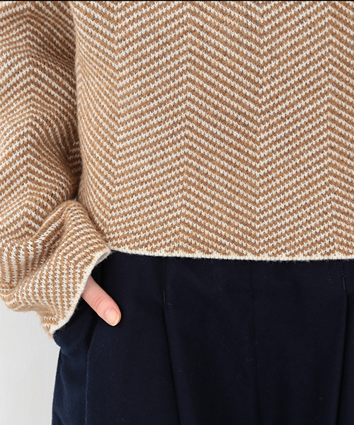 Ray BEAMS（レイビームス）の「RBS / ジャカード ドロップショルダー ニット（ニット/セーター・レディース・ブラック/ベージュ・ONE SIZE）」の15枚目の写真