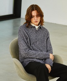 ミックス杢ニットルーズポロシャツ EMMA CLOTHES