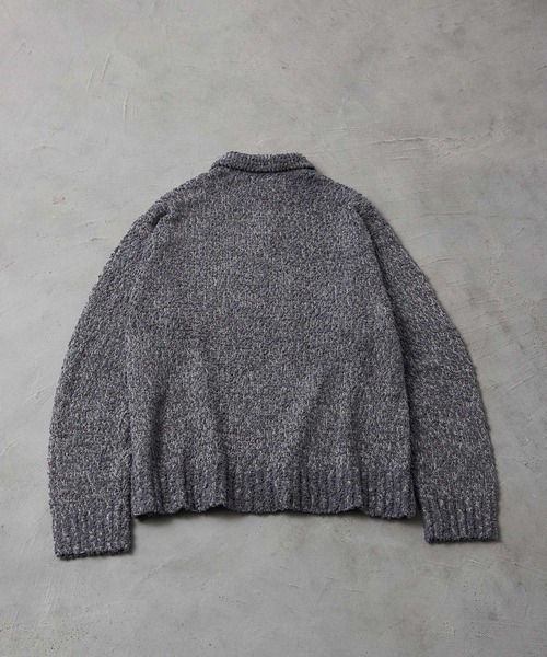 EMMA CLOTHES（エマクローズ）の「ミックス杢ニットルーズポロシャツ EMMA CLOTHES（ニット/セーター・メンズ・グレー/オレンジ/ブラック/アイボリー/ブラウン・M/L）」の17枚目の写真