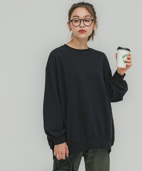 coca(coca)(コカ)の「GC ビッグスウェットチュニック(チュニック・レディース・ブラック/グレー・M/L)」の4枚目の写真